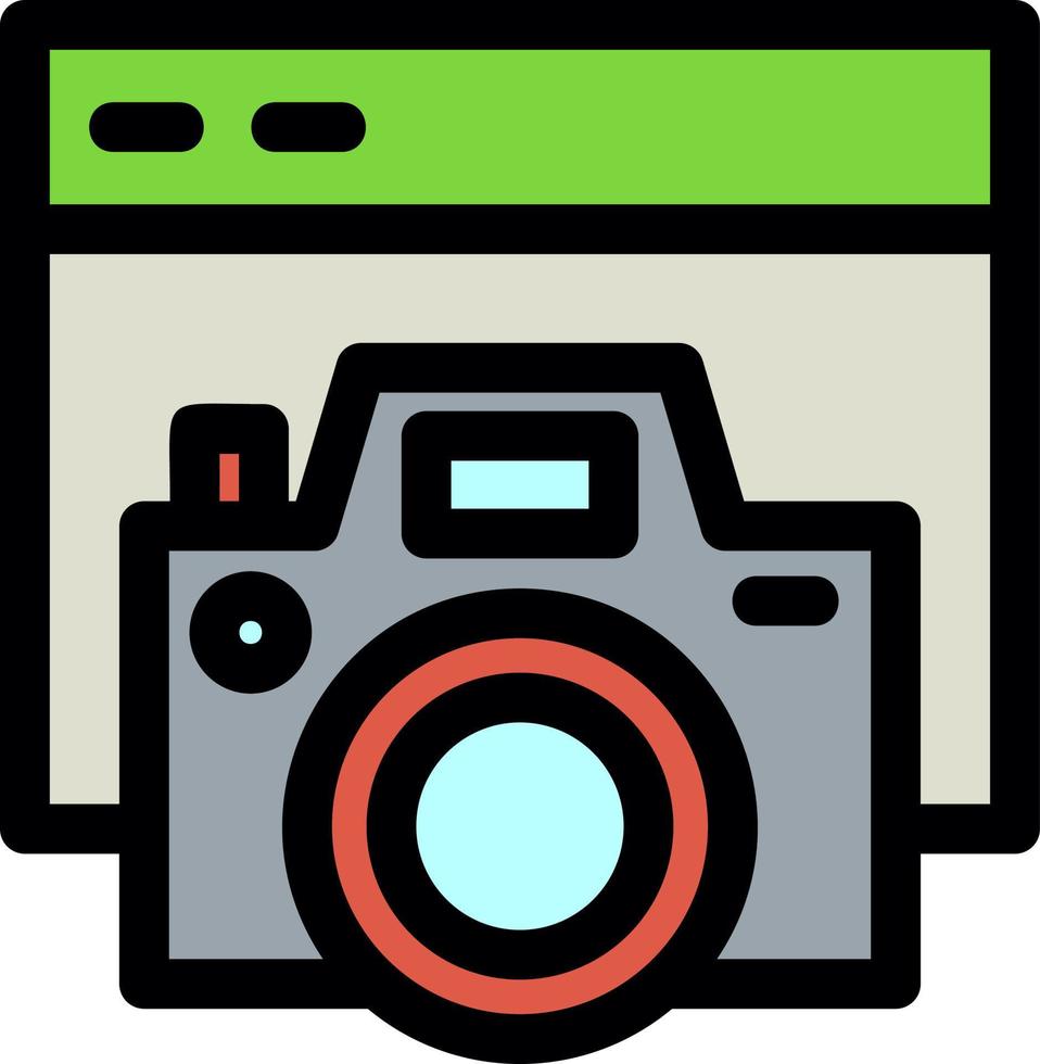 icône de ligne de site Web de caméra vecteur
