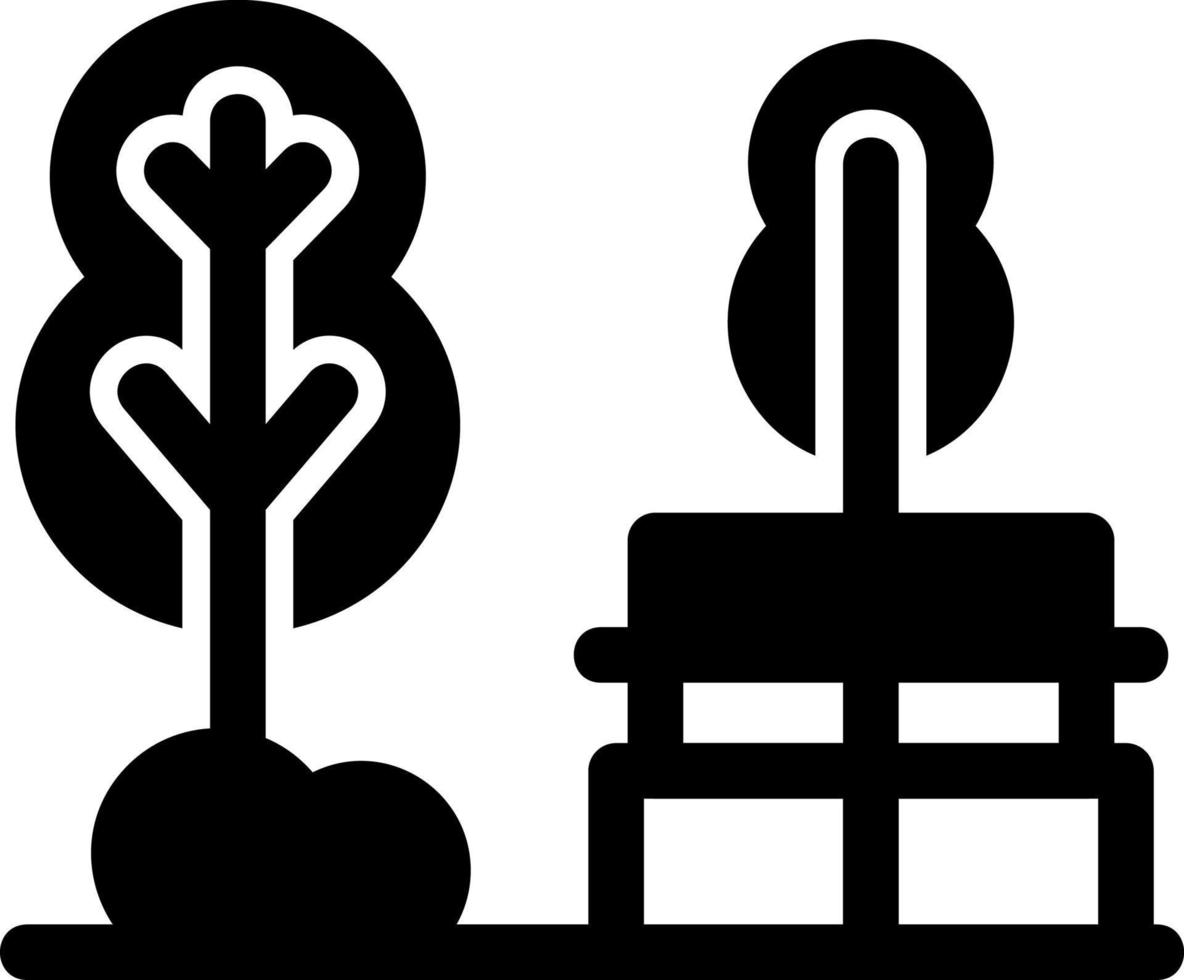 icône de glyphe de paysage de parc vecteur