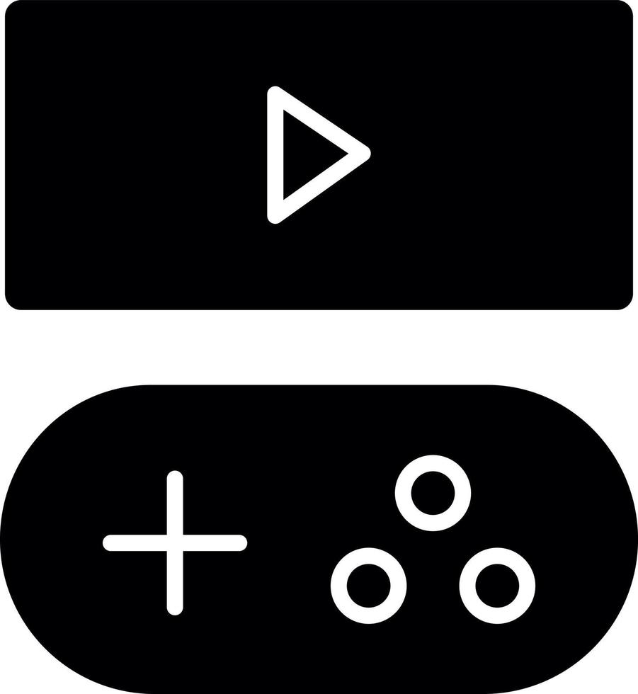 icône de glyphe de ligne de streaming de jeu vecteur