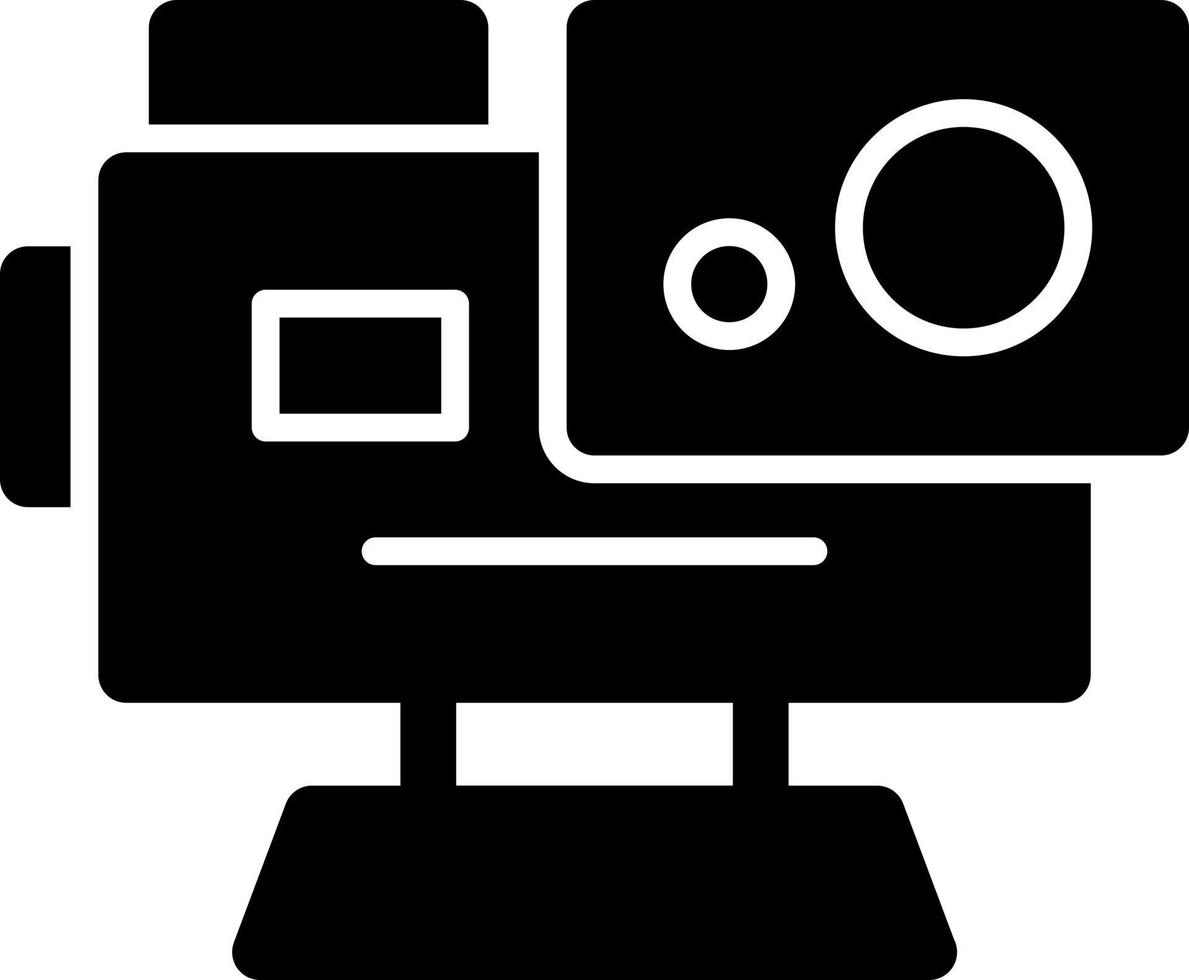 icône de glyphe de caméra d'action vecteur