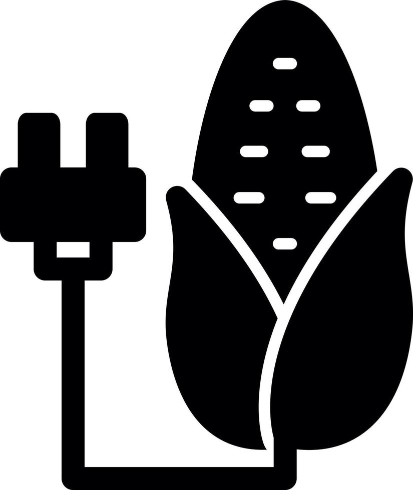 icône de glyphe d'énergie de maïs vecteur