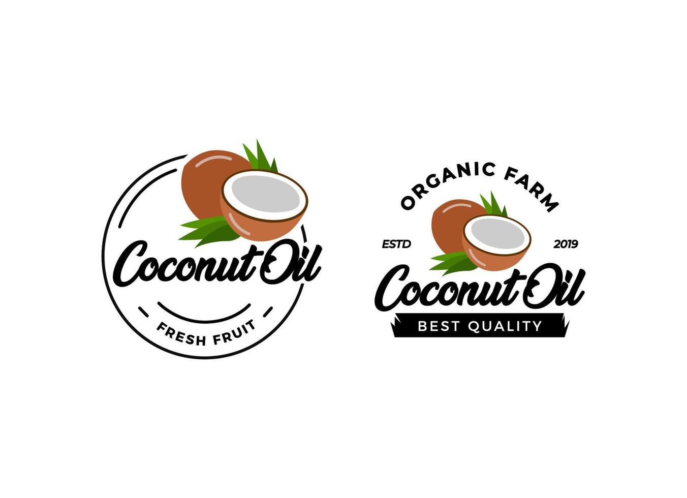 modèle de conception de logo d'huile de noix de coco. vecteur