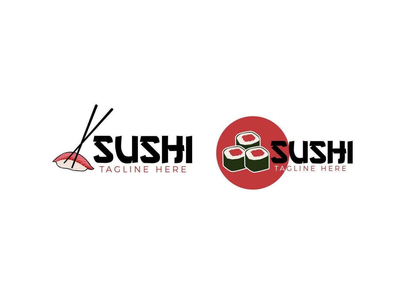 modèle de conception de logo de restaurant de sushi. vecteur