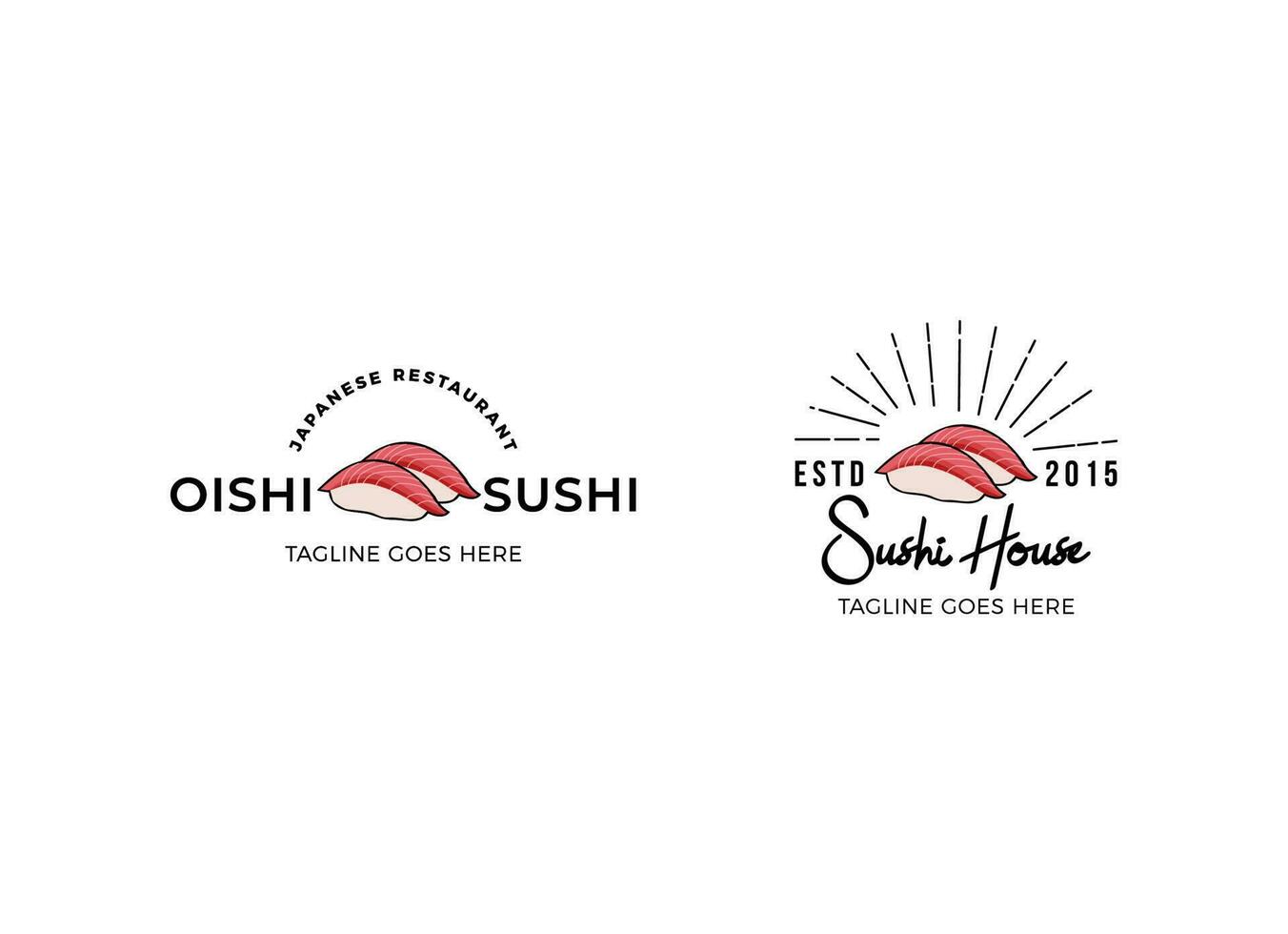 modèle de conception de logo de restaurant de sushi. vecteur