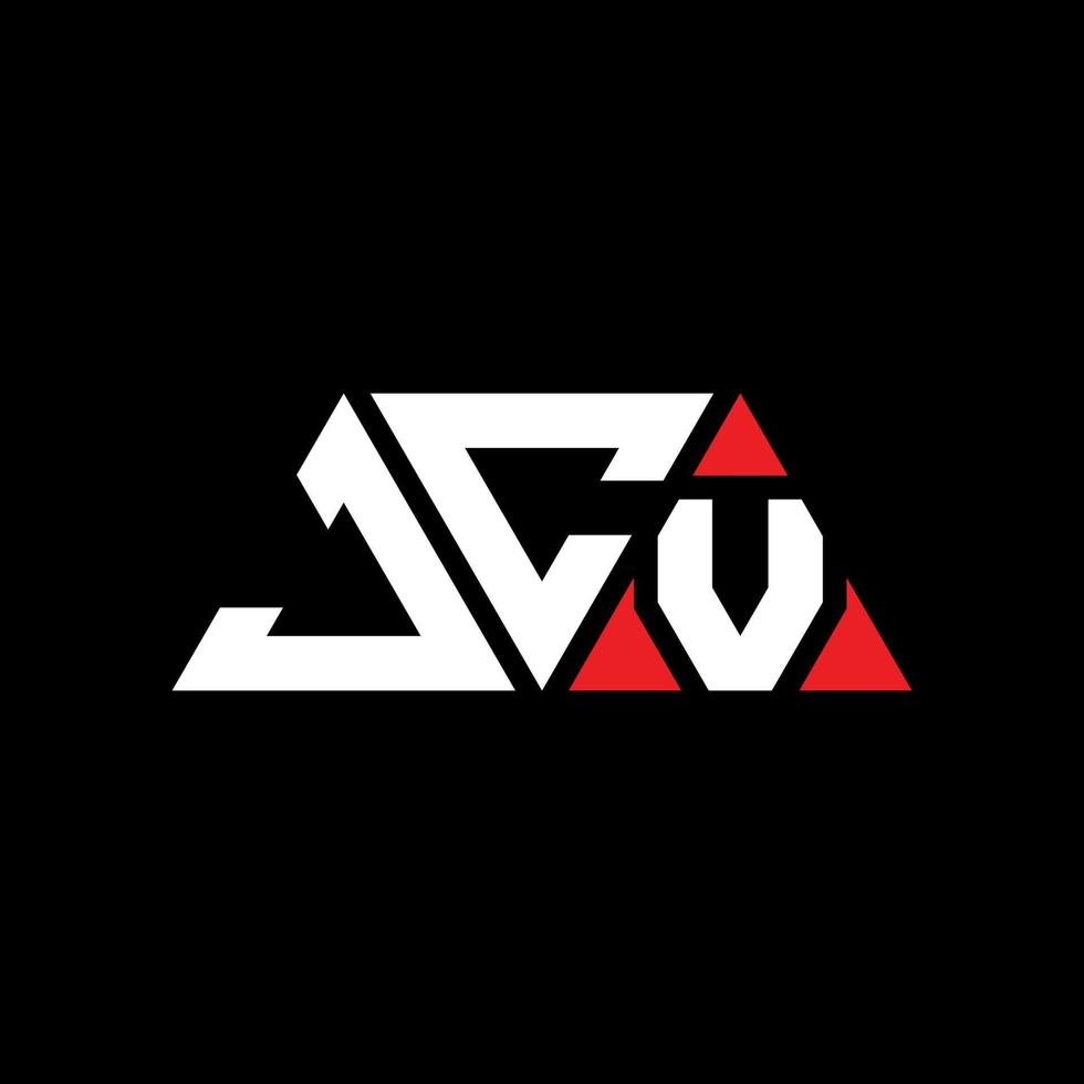 création de logo de lettre triangle jcv avec forme de triangle. monogramme de conception de logo triangle jcv. modèle de logo vectoriel triangle jcv avec couleur rouge. logo triangulaire jcv logo simple, élégant et luxueux. jcv