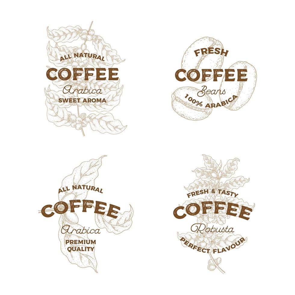 ensemble de logos de café vintage vecteur