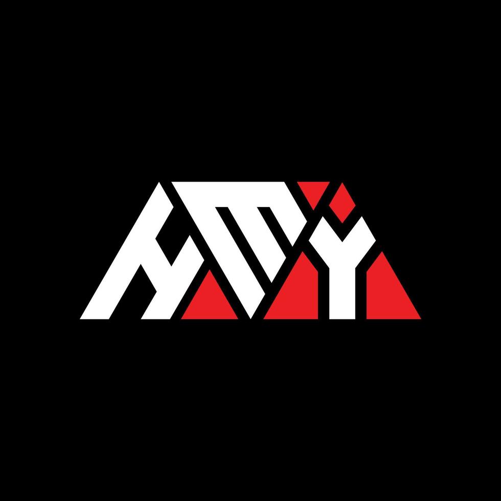 création de logo de lettre triangle hmy avec forme de triangle. monogramme de conception de logo hmy triangle. modèle de logo vectoriel triangle hmy avec couleur rouge. hmy logo triangulaire logo simple, élégant et luxueux. hmy