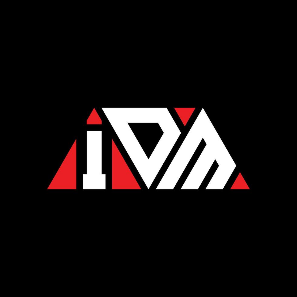 création de logo de lettre triangle idm avec forme de triangle. monogramme de conception de logo triangle idm. modèle de logo vectoriel triangle idm avec couleur rouge. logo triangulaire idm logo simple, élégant et luxueux. idm