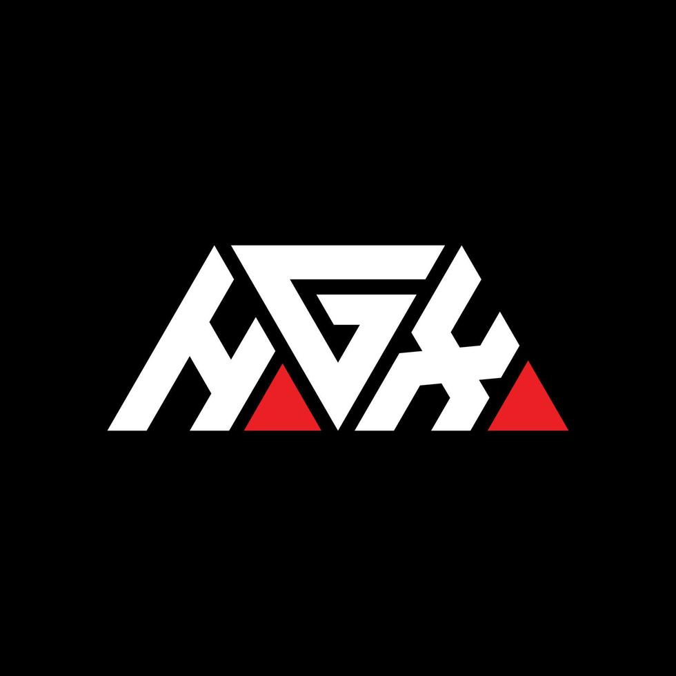 création de logo de lettre triangle hgx avec forme de triangle. monogramme de conception de logo triangle hgx. modèle de logo vectoriel triangle hgx avec couleur rouge. logo triangulaire hgx logo simple, élégant et luxueux. hx
