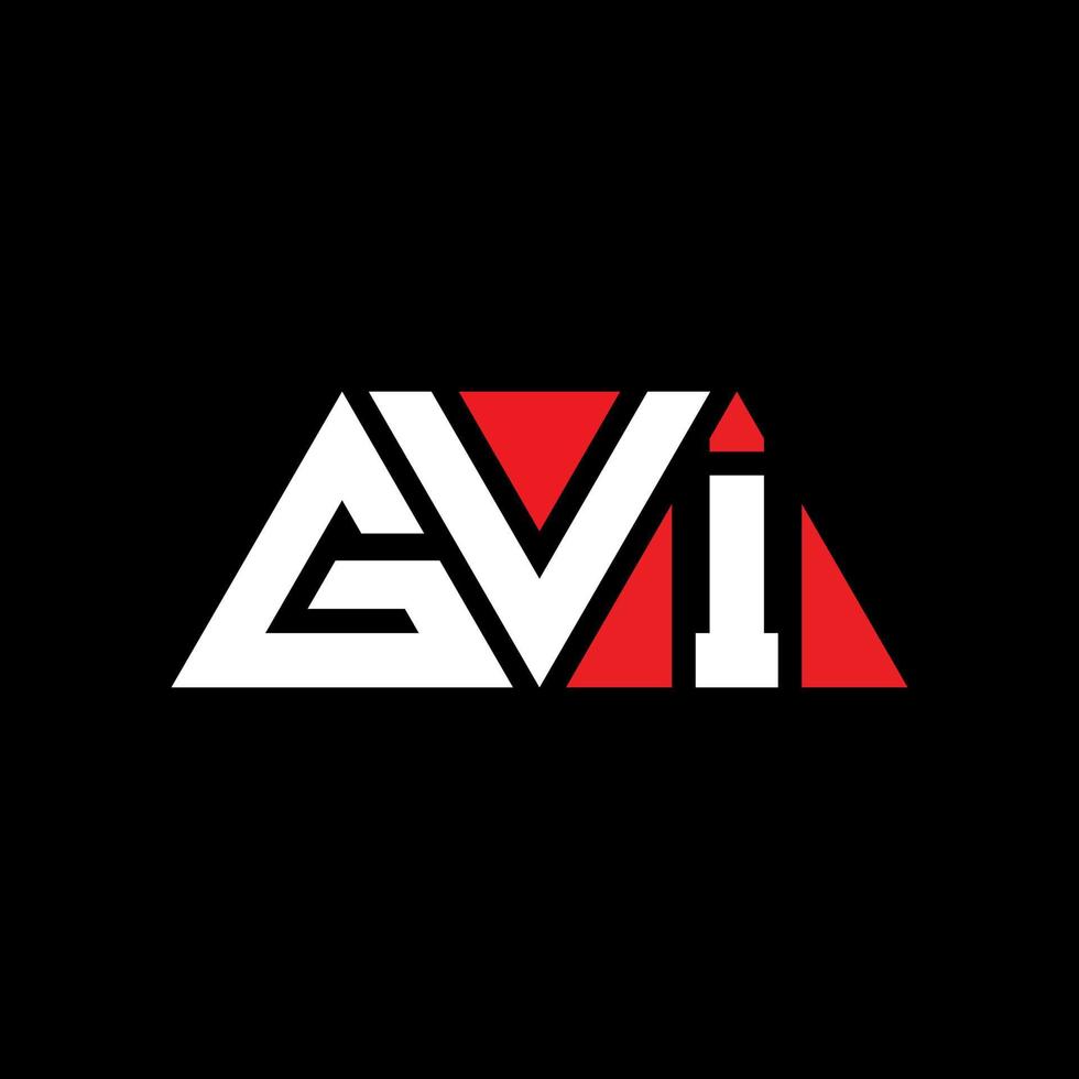 création de logo de lettre triangle gvi avec forme de triangle. monogramme de conception de logo triangle gvi. modèle de logo vectoriel triangle gvi avec couleur rouge. logo triangulaire gvi logo simple, élégant et luxueux. gv