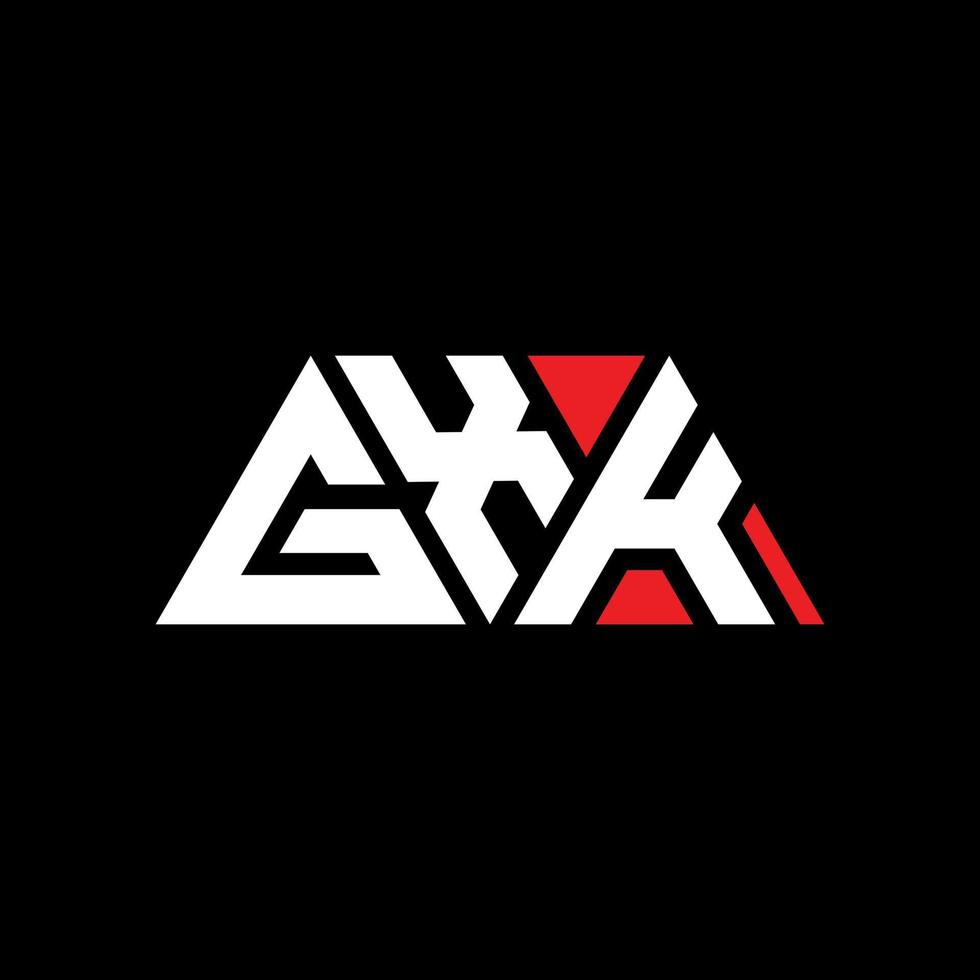 création de logo de lettre triangle gxk avec forme de triangle. monogramme de conception de logo triangle gxk. modèle de logo vectoriel triangle gxk avec couleur rouge. logo triangulaire gxk logo simple, élégant et luxueux. gxk
