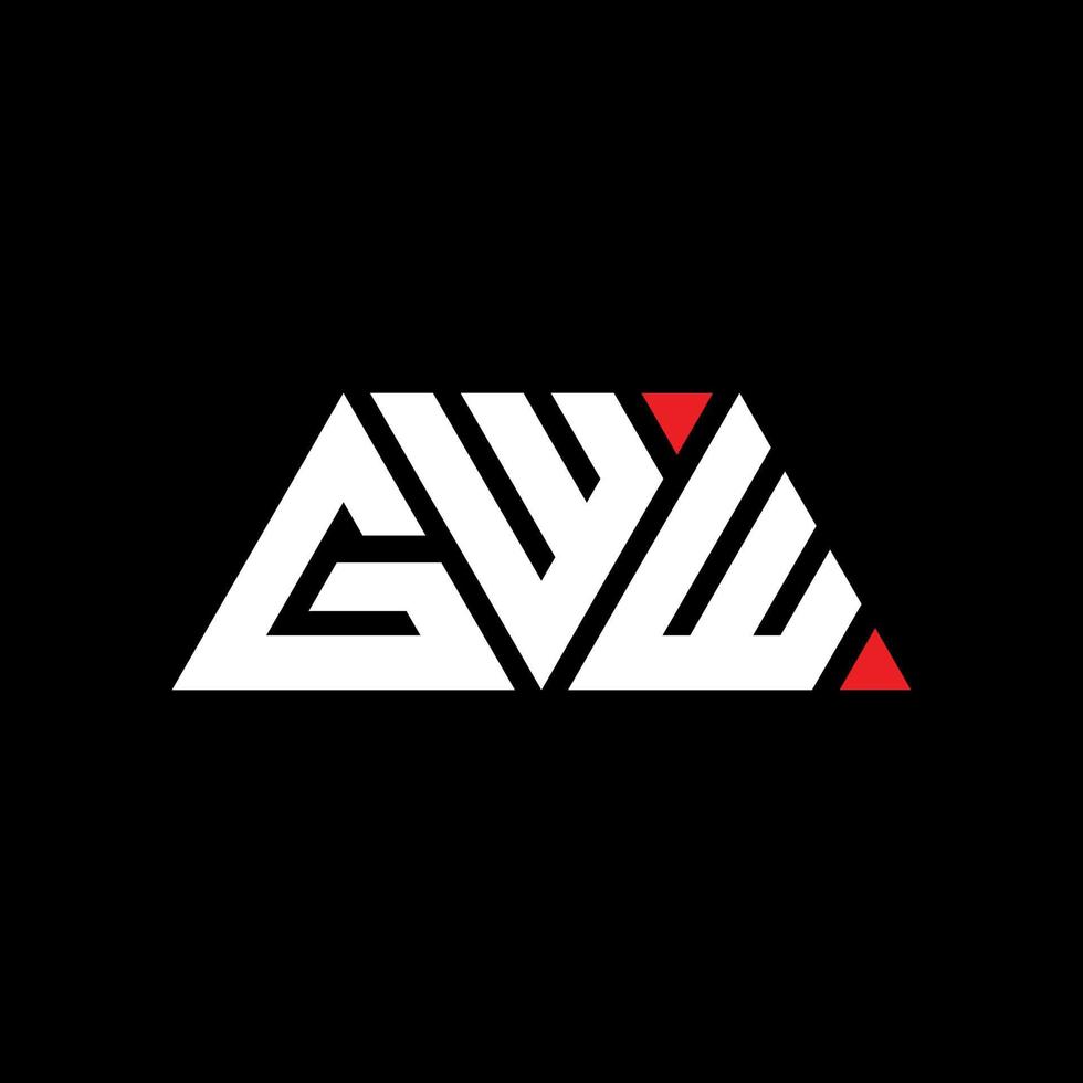 création de logo de lettre triangle gww avec forme de triangle. monogramme de conception de logo triangle gww. modèle de logo vectoriel triangle gww avec couleur rouge. logo triangulaire gww logo simple, élégant et luxueux. ouf