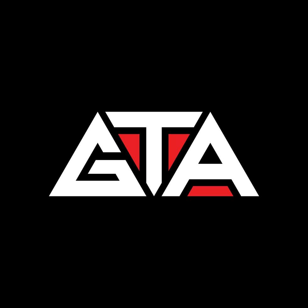 création de logo de lettre triangle gta avec forme de triangle. monogramme de conception de logo triangle gta. modèle de logo vectoriel triangle gta avec couleur rouge. logo triangulaire gta logo simple, élégant et luxueux. gta