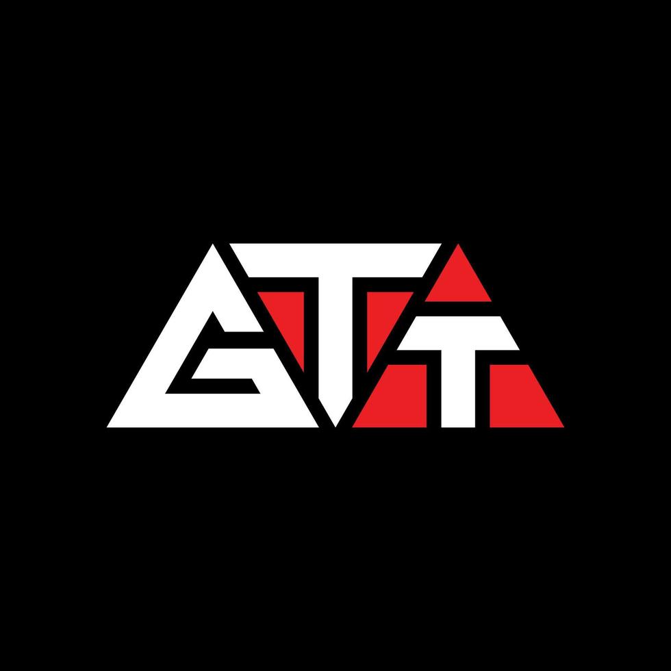 création de logo de lettre triangle gtt avec forme de triangle. monogramme de conception de logo triangle gtt. modèle de logo vectoriel triangle gtt avec couleur rouge. logo triangulaire gtt logo simple, élégant et luxueux. gtt