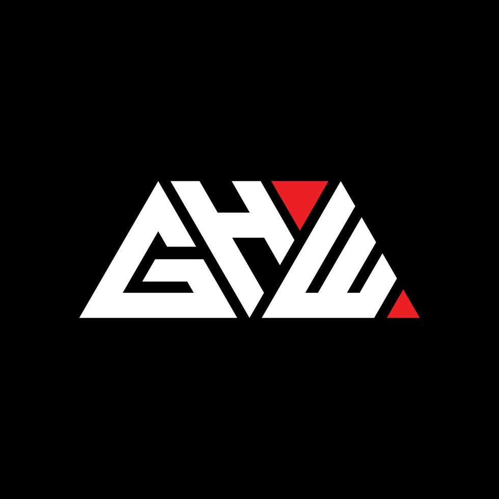 création de logo de lettre triangle ghw avec forme de triangle. monogramme de conception de logo triangle ghw. modèle de logo vectoriel triangle ghw avec couleur rouge. logo triangulaire ghw logo simple, élégant et luxueux. ghw