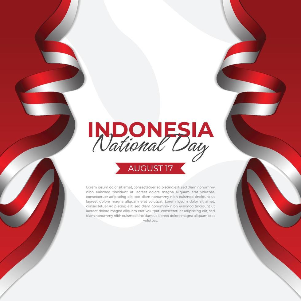 modèle de médias sociaux de la fête nationale indonésienne vecteur