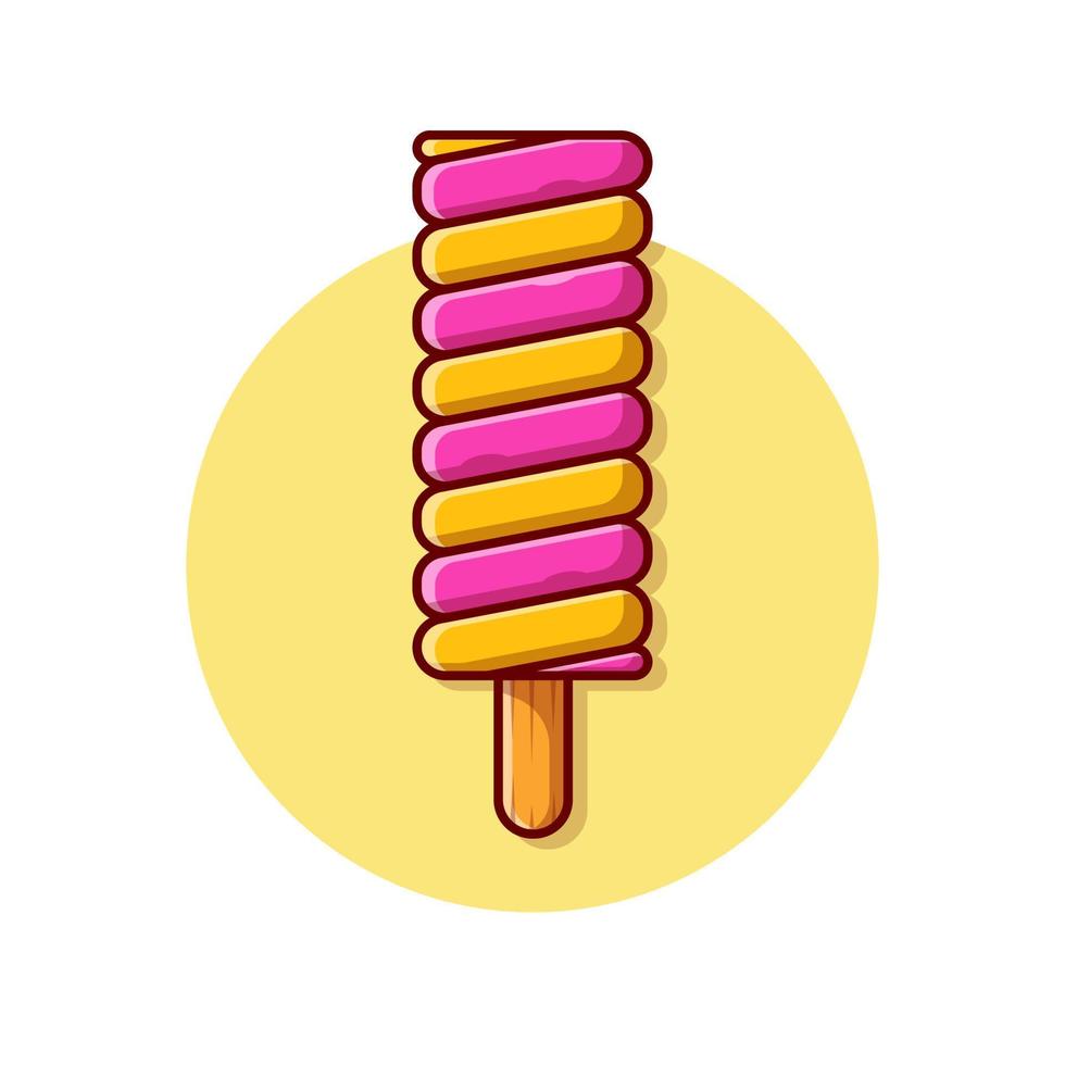 illustration d'icône de vecteur de dessin animé de popsicle. concept d'icône de nourriture et de boisson isolé vecteur premium. style de dessin animé plat