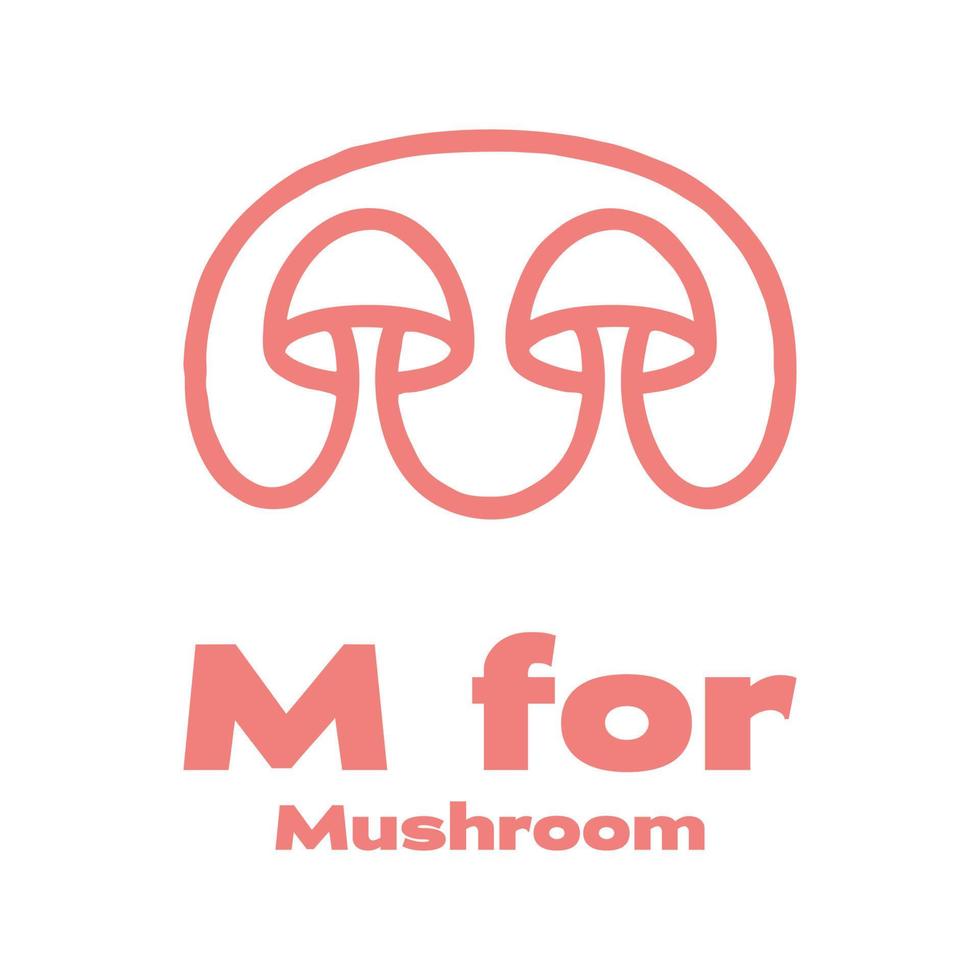 m pour logo champignon vecteur