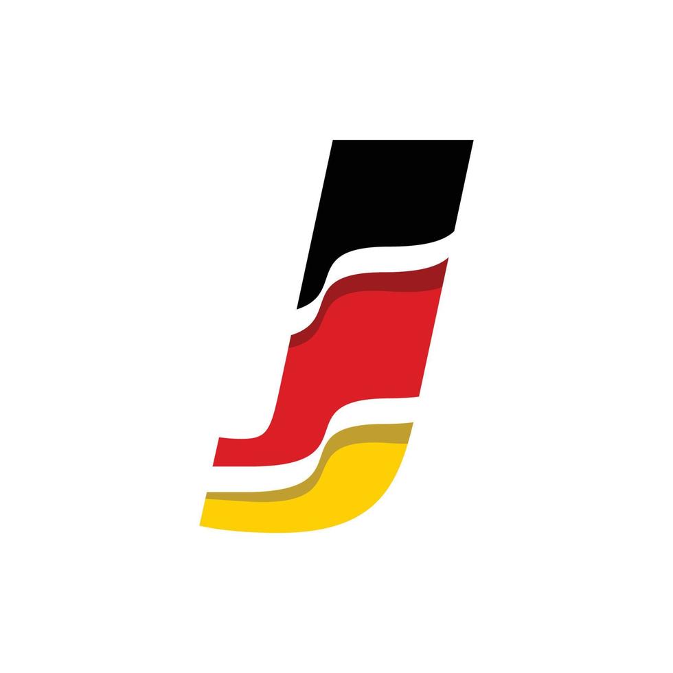 drapeau de l'alphabet allemand j vecteur