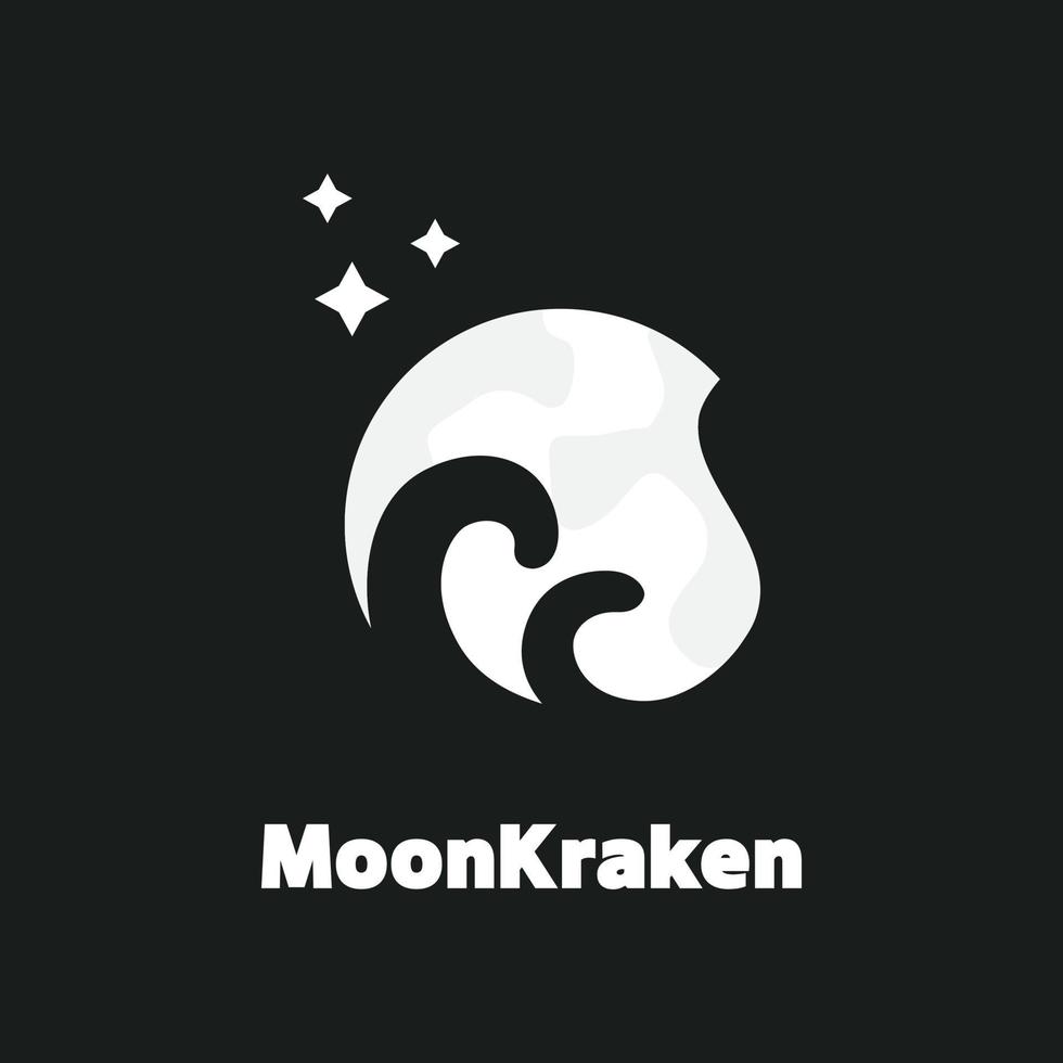 logo du kraken de la lune vecteur