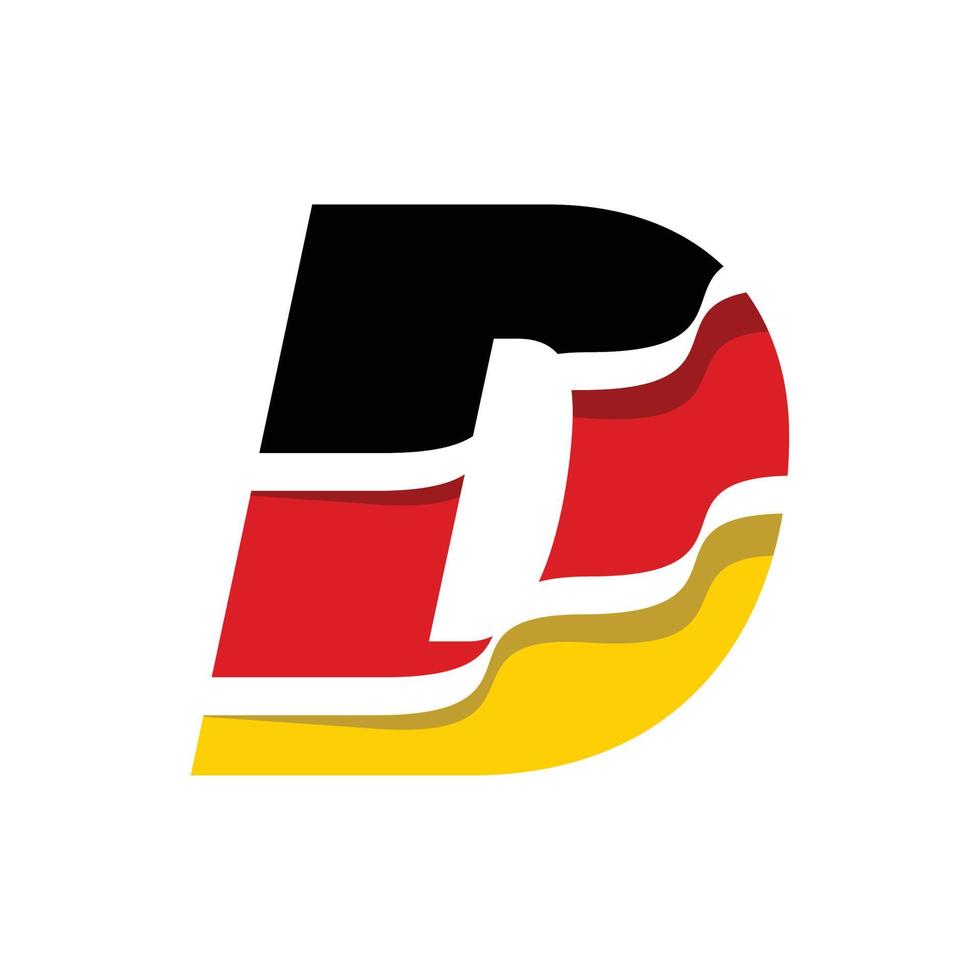 drapeau de l'alphabet allemand d vecteur