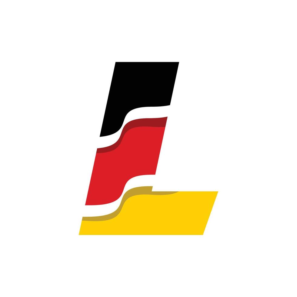 drapeau de l'alphabet allemand l vecteur