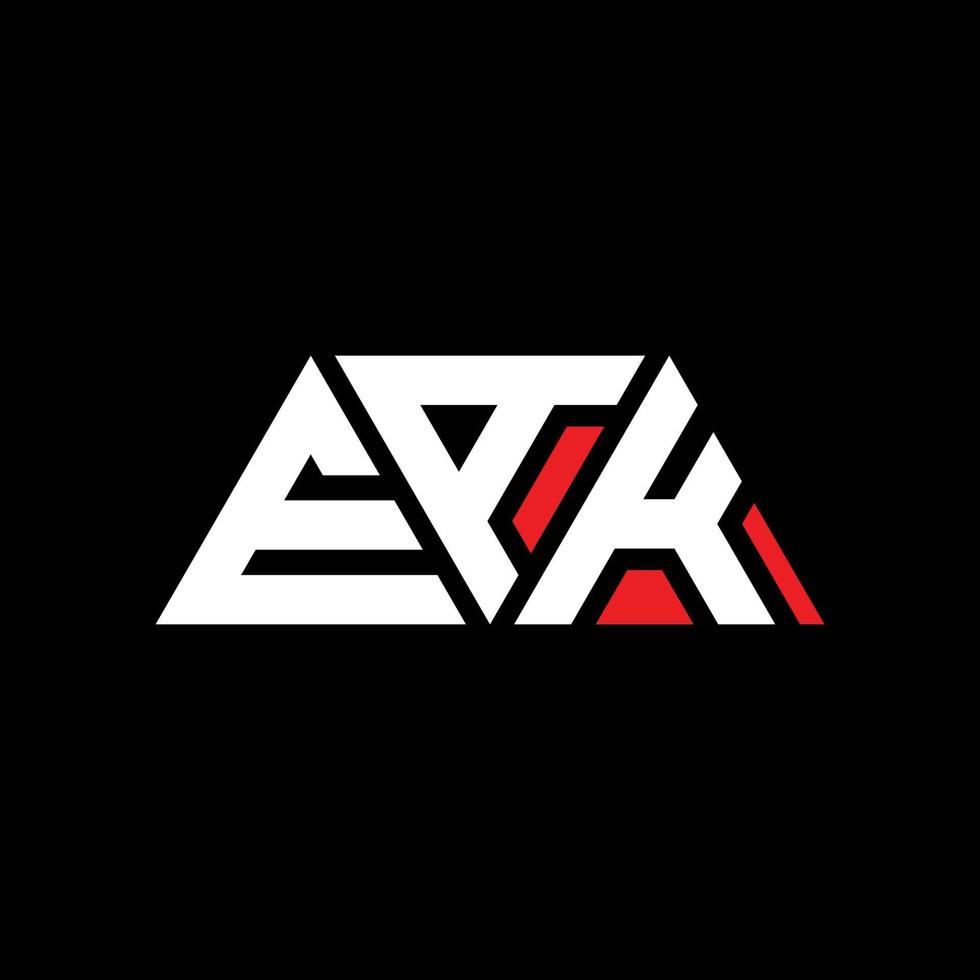 création de logo de lettre triangle eak avec forme de triangle. monogramme de conception de logo triangle eak. modèle de logo vectoriel triangle eak avec couleur rouge. eak logo triangulaire logo simple, élégant et luxueux. eak