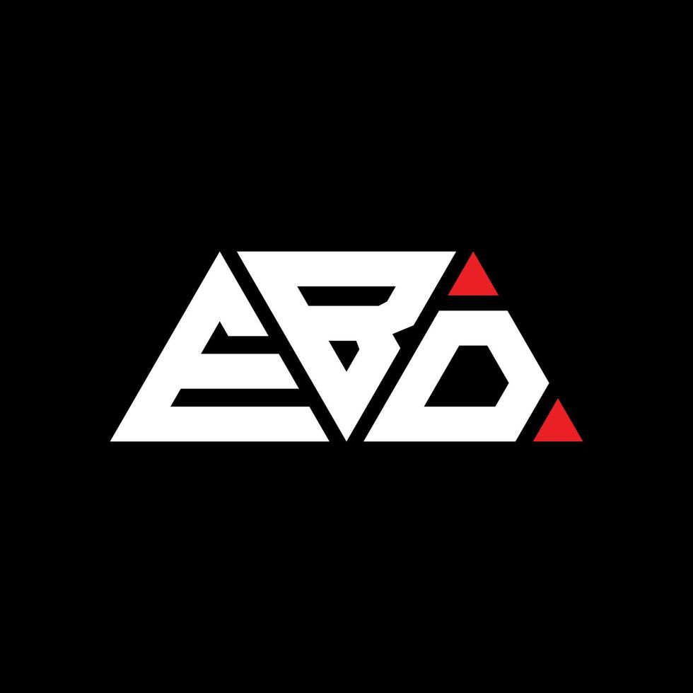 création de logo de lettre triangle ebd avec forme de triangle. monogramme de conception de logo triangle ebd. modèle de logo vectoriel triangle ebd avec couleur rouge. logo triangulaire ebd logo simple, élégant et luxueux. dbd