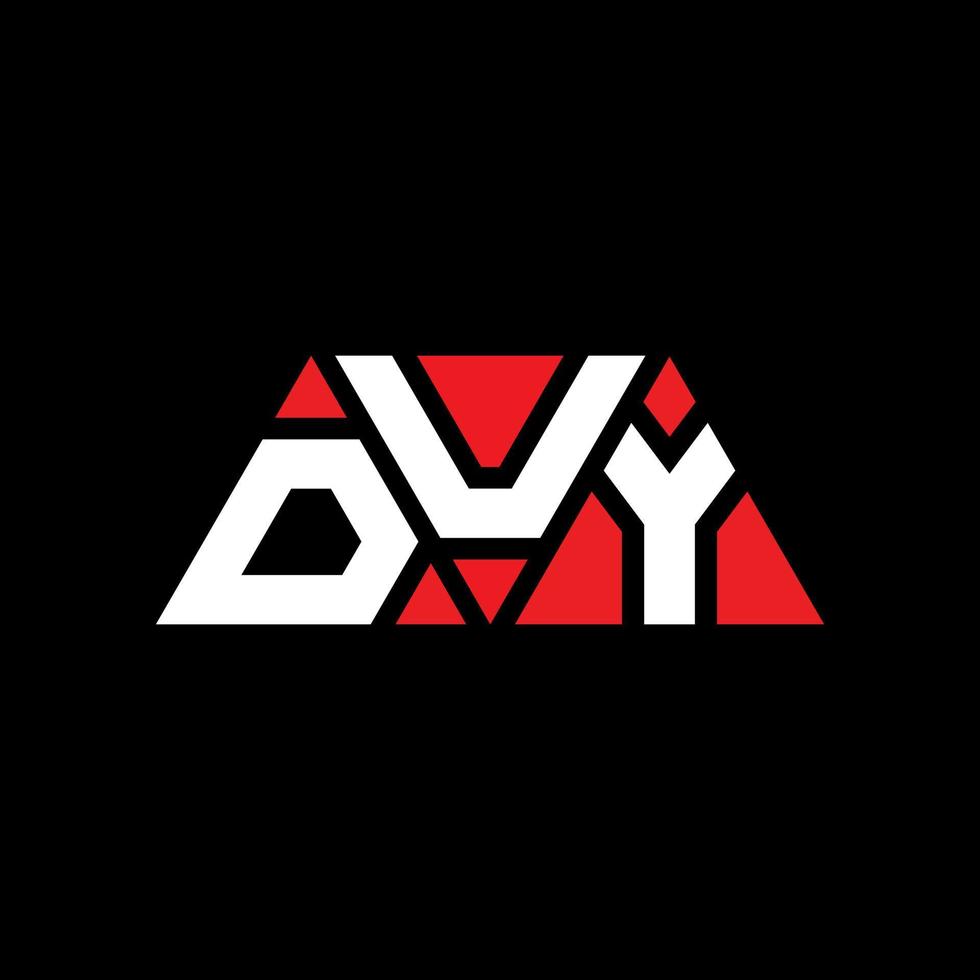 création de logo de lettre triangle duy avec forme de triangle. monogramme de conception de logo triangle duy. modèle de logo vectoriel triangle duy avec couleur rouge. duy logo triangulaire logo simple, élégant et luxueux. dû