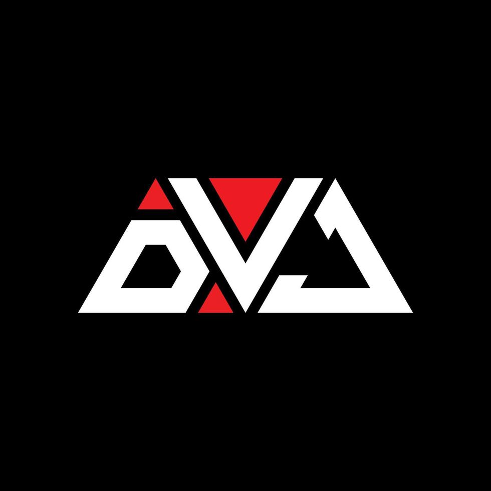 création de logo de lettre triangle dvj avec forme de triangle. monogramme de conception de logo triangle dvj. modèle de logo vectoriel triangle dvj avec couleur rouge. logo triangulaire dvj logo simple, élégant et luxueux. DVD