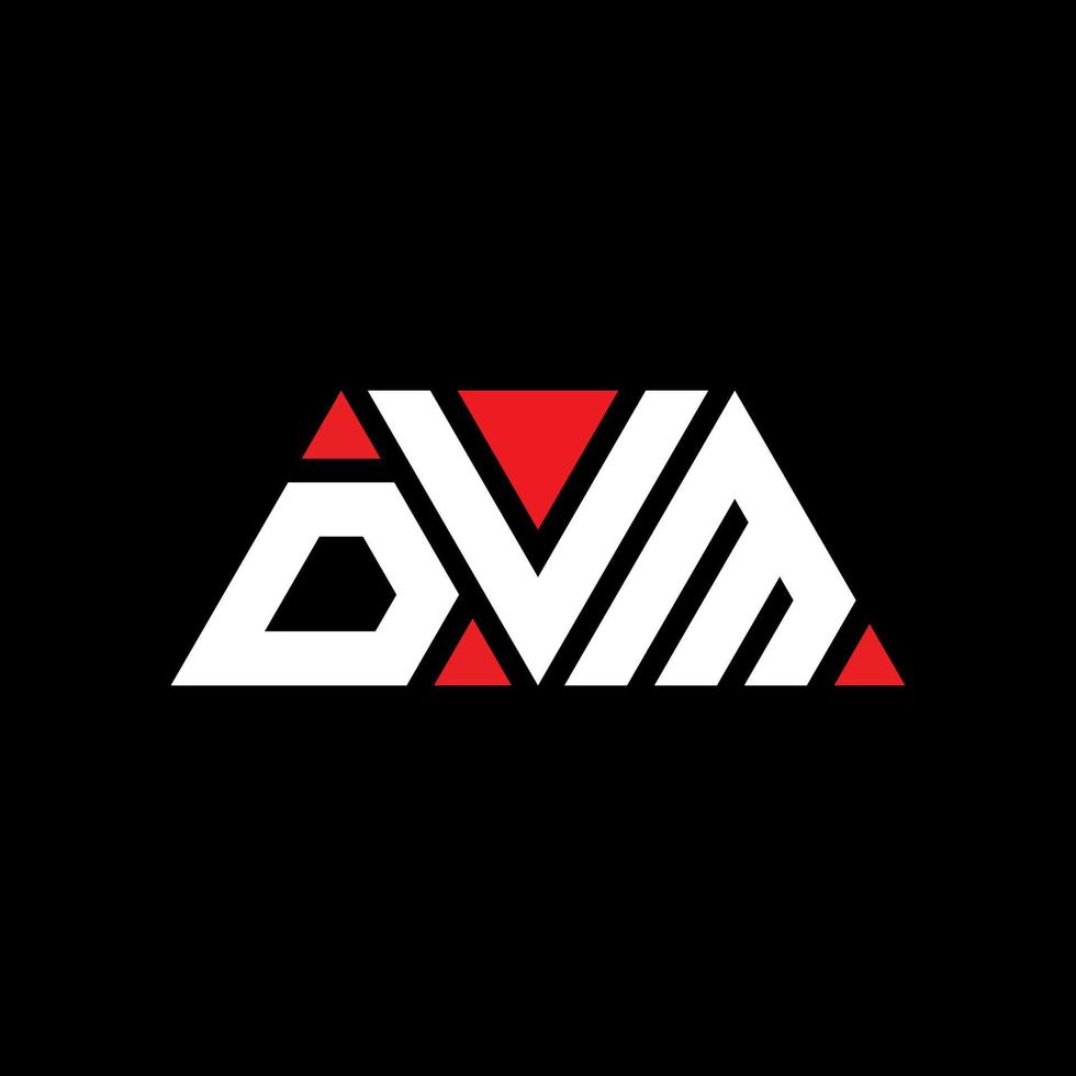 création de logo de lettre triangle dvm avec forme de triangle. monogramme de conception de logo triangle dvm. modèle de logo vectoriel triangle dvm avec couleur rouge. logo triangulaire dvm logo simple, élégant et luxueux. dvm