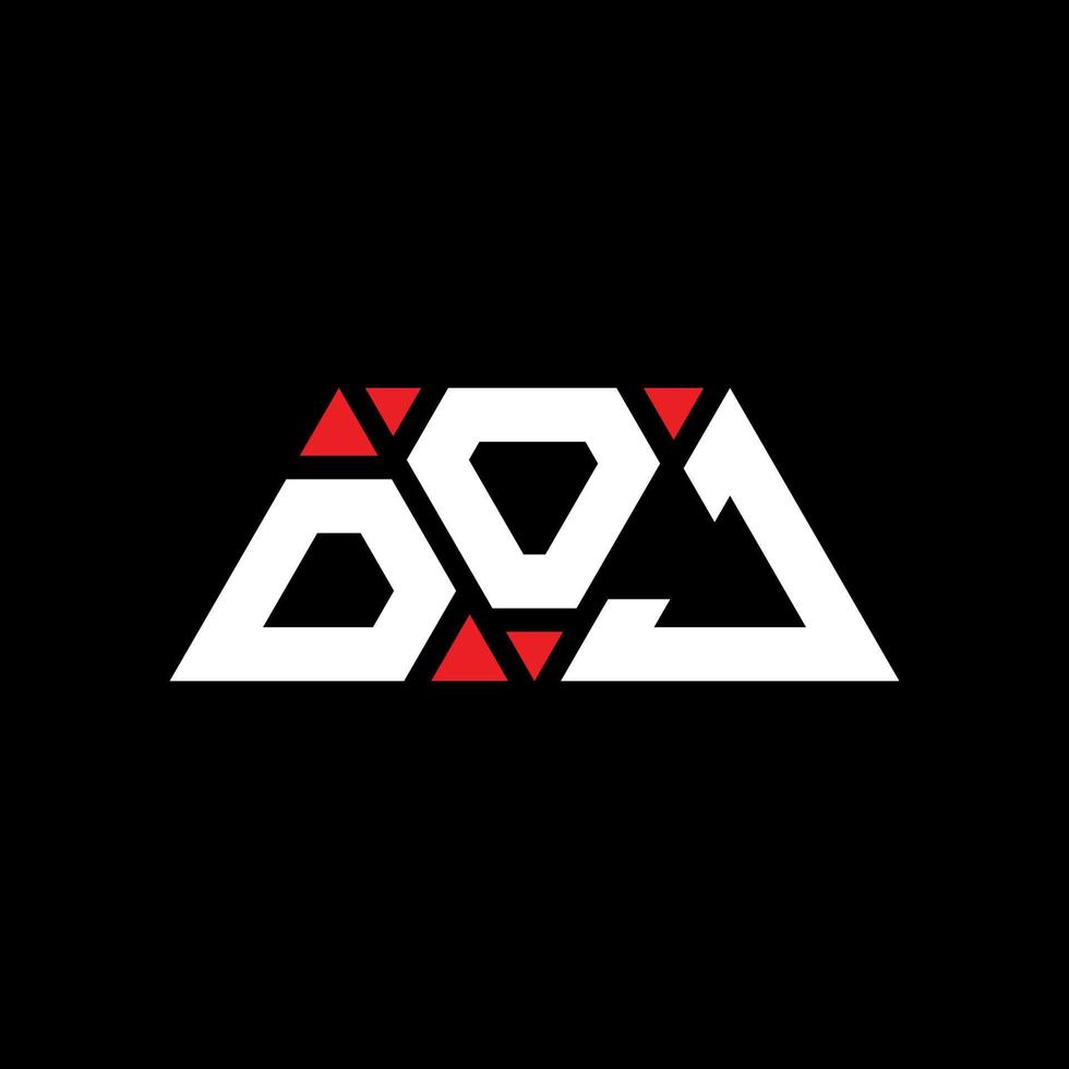 création de logo de lettre triangle doj avec forme de triangle. monogramme de conception de logo triangle doj. modèle de logo vectoriel triangle doj avec couleur rouge. logo triangulaire doj logo simple, élégant et luxueux. doj