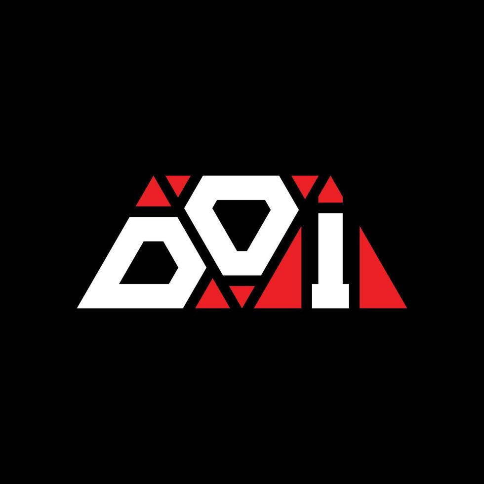 création de logo de lettre triangle doi avec forme de triangle. monogramme de conception de logo triangle doi. modèle de logo vectoriel triangle doi avec couleur rouge. logo triangulaire doi logo simple, élégant et luxueux. est ce que je