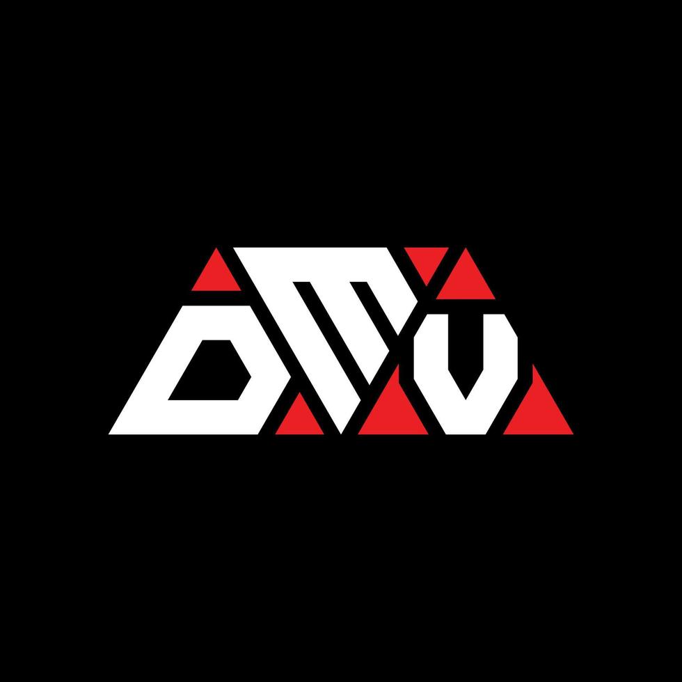 création de logo de lettre triangle dmv avec forme de triangle. monogramme de conception de logo triangle dmv. modèle de logo vectoriel triangle dmv avec couleur rouge. logo triangulaire dmv logo simple, élégant et luxueux. dvm