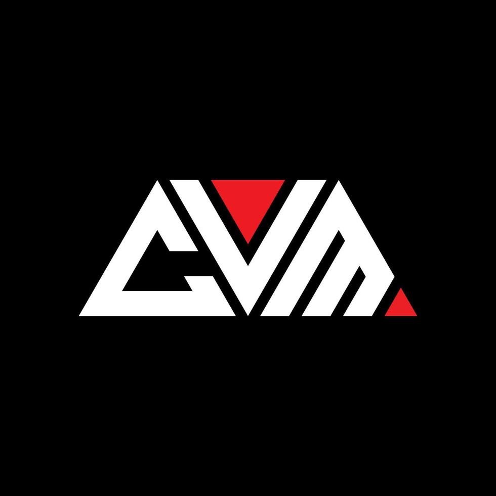 création de logo de lettre triangle cvm avec forme de triangle. monogramme de conception de logo triangle cvm. modèle de logo vectoriel triangle cvm avec couleur rouge. cvm logo triangulaire logo simple, élégant et luxueux. CVM