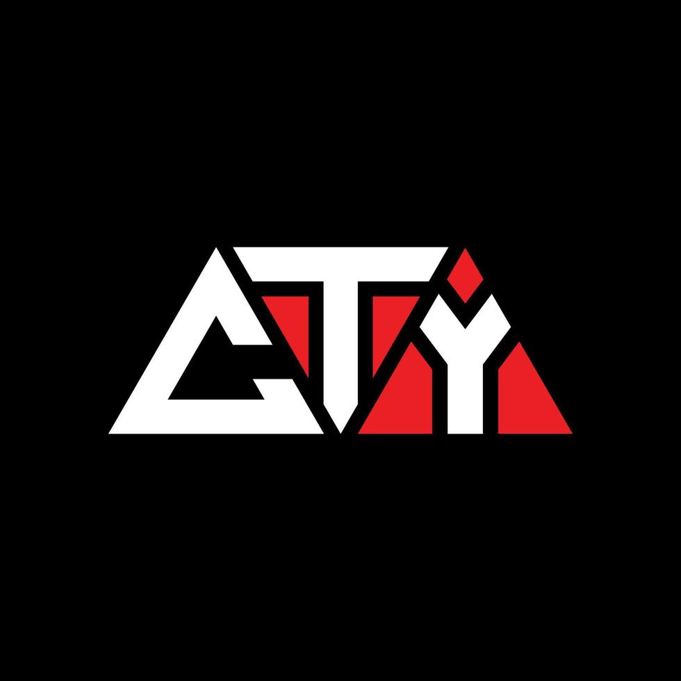 création de logo de lettre triangle cty avec forme de triangle. monogramme de conception de logo triangle cty. modèle de logo vectoriel triangle cty avec couleur rouge. cty logo triangulaire logo simple, élégant et luxueux. ville