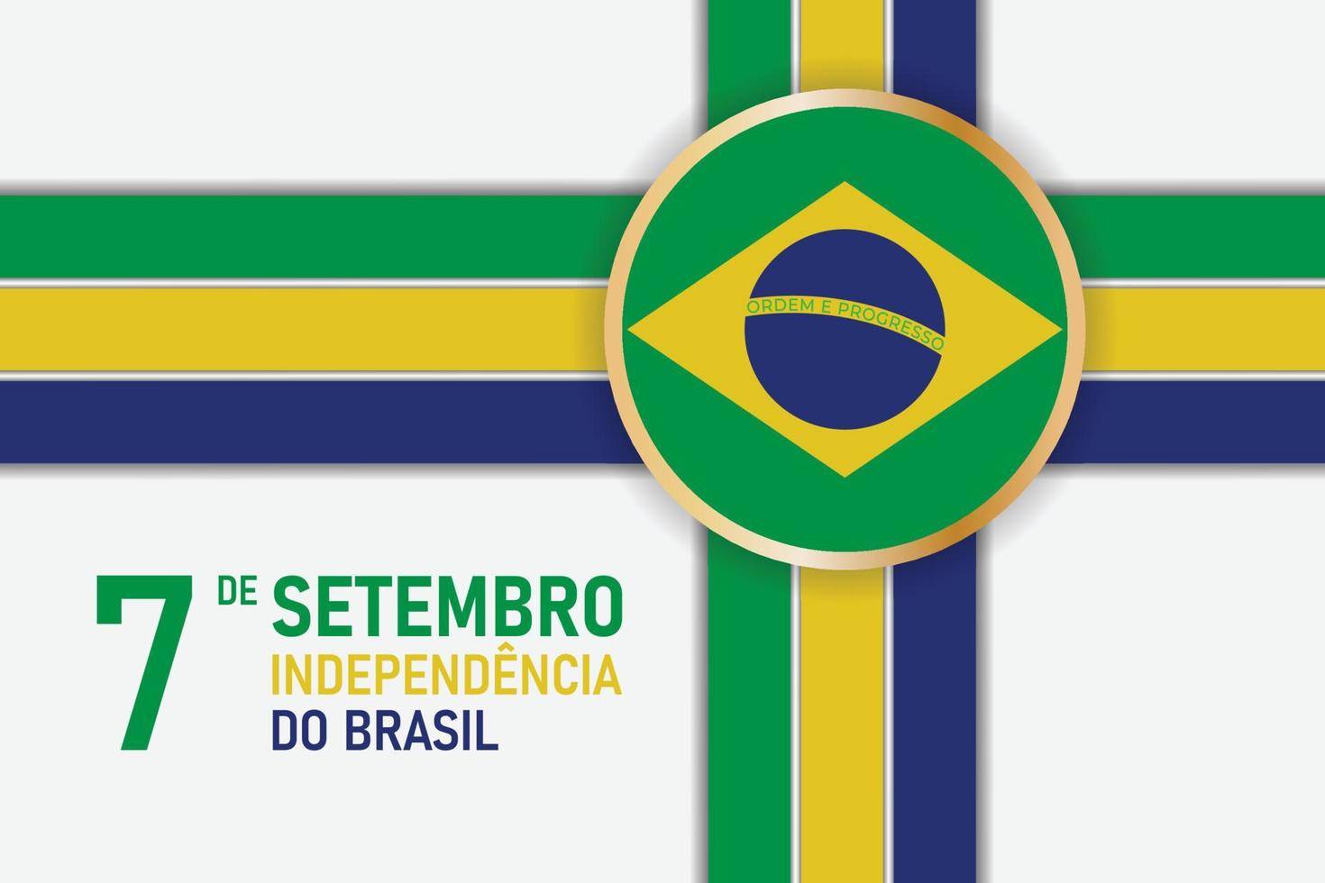 drapeau du Brésil. conception de la fête nationale ou de la fête de l'indépendance pour la célébration brésilienne. vecteur