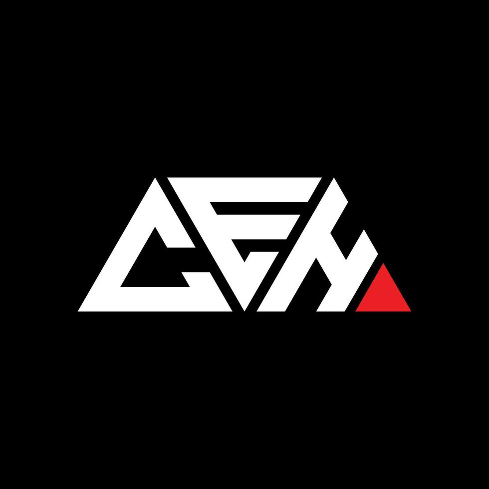 création de logo de lettre triangle ceh avec forme de triangle. monogramme de conception de logo triangle ceh. modèle de logo vectoriel triangle ceh avec couleur rouge. logo triangulaire ceh logo simple, élégant et luxueux. eh