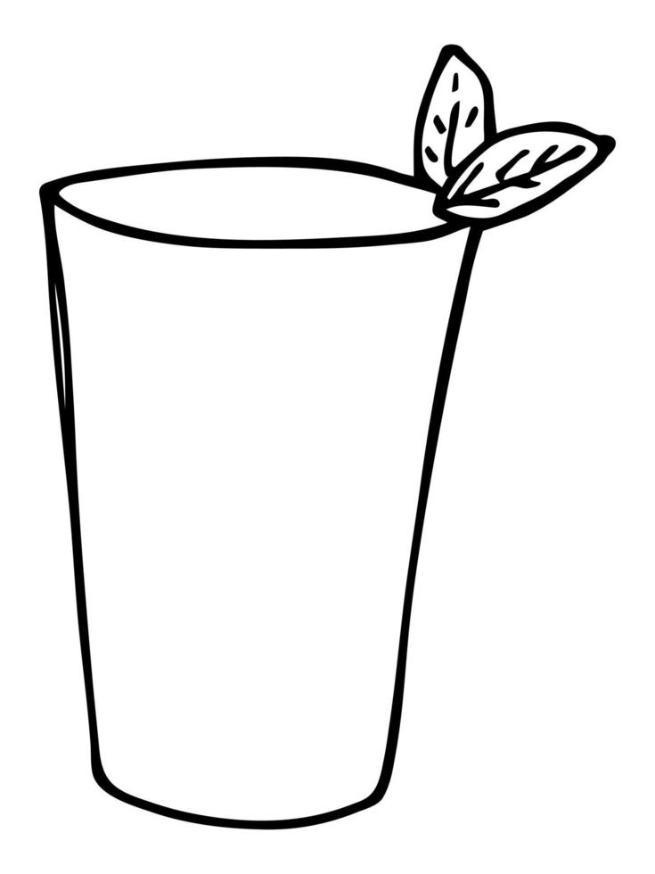 jolie tasse d'eau, de jus ou de soda. illustration en verre. boisson simple clipart vecteur