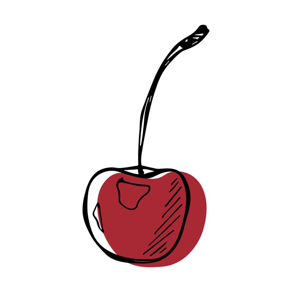 vecteur cerise clipart. icône de baies dessinées à la main. illustration de fruits