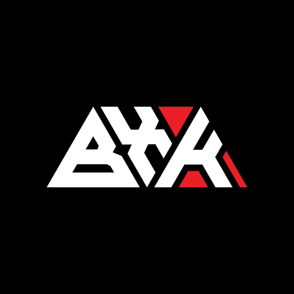 création de logo de lettre triangle bxk avec forme de triangle. monogramme de conception de logo triangle bxk. modèle de logo vectoriel triangle bxk avec couleur rouge. logo triangulaire bxk logo simple, élégant et luxueux. bxk