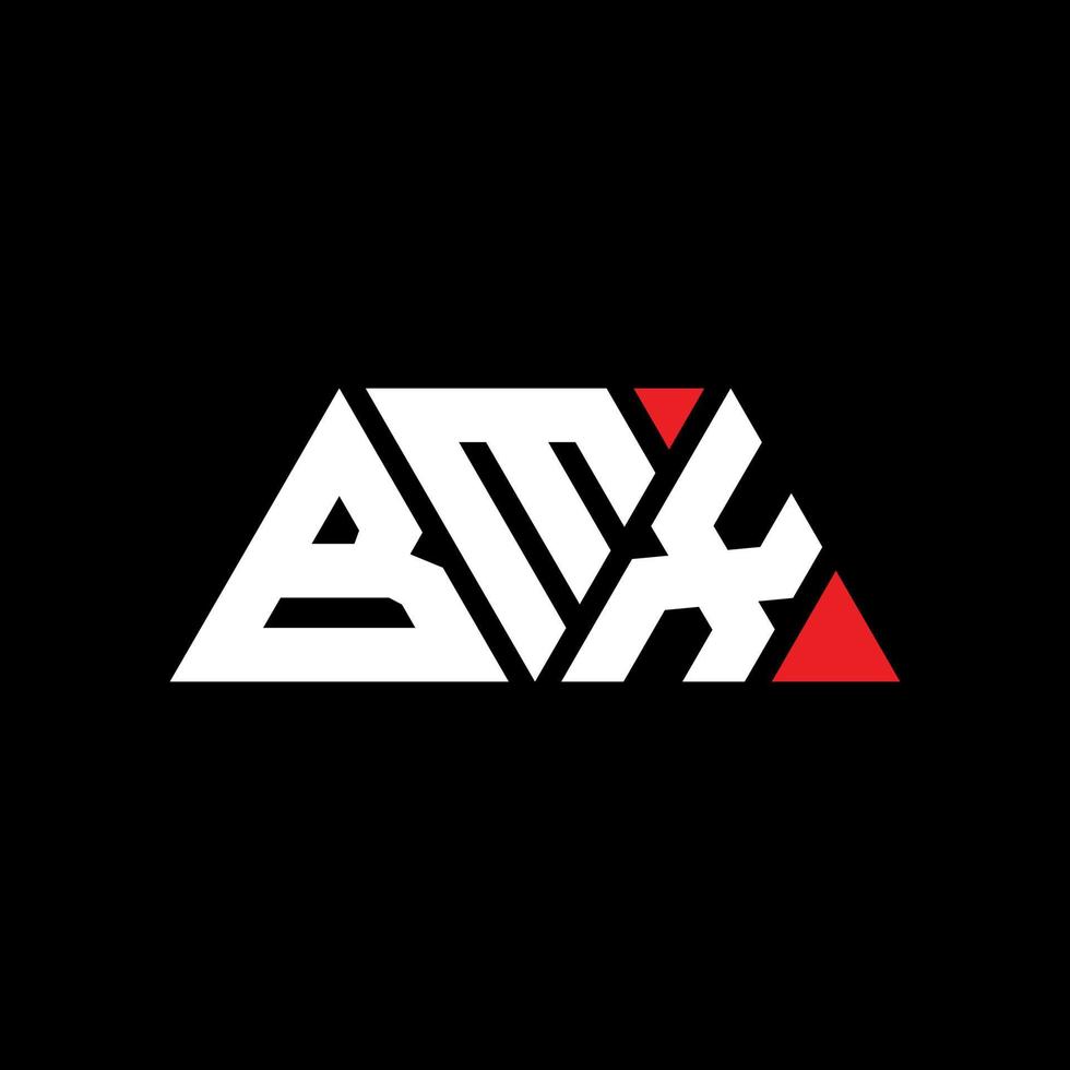 création de logo de lettre triangle bmx avec forme de triangle. monogramme de conception de logo triangle bmx. modèle de logo vectoriel triangle bmx avec couleur rouge. logo triangulaire bmx logo simple, élégant et luxueux. bmx
