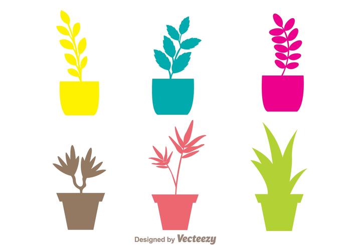 Vecteurs de planter colorés vecteur