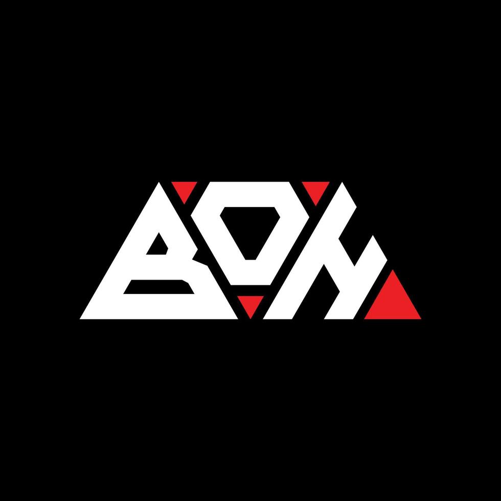 création de logo de lettre triangle boh avec forme de triangle. monogramme de conception de logo triangle boh. modèle de logo vectoriel triangle boh avec couleur rouge. boh logo triangulaire logo simple, élégant et luxueux. boh