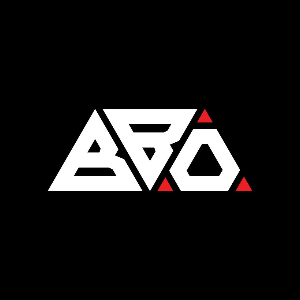 création de logo de lettre bbo triangle avec forme de triangle. monogramme de conception de logo triangle bbo. modèle de logo vectoriel triangle bbo avec couleur rouge. logo triangulaire bbo logo simple, élégant et luxueux. bbo