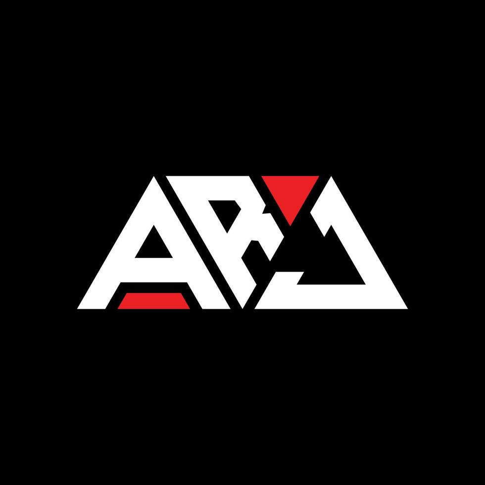 création de logo de lettre triangle arj avec forme de triangle. monogramme de conception de logo triangle arj. modèle de logo vectoriel triangle arj avec couleur rouge. logo triangulaire arj logo simple, élégant et luxueux. arj