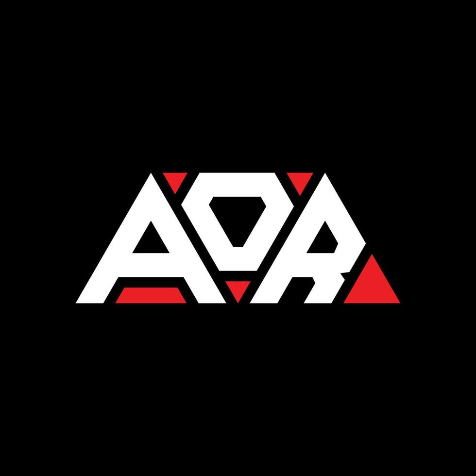 création de logo de lettre aor triangle avec forme de triangle. monogramme de conception de logo aor triangle. modèle de logo vectoriel triangle aor avec couleur rouge. aou logo triangulaire logo simple, élégant et luxueux. ou