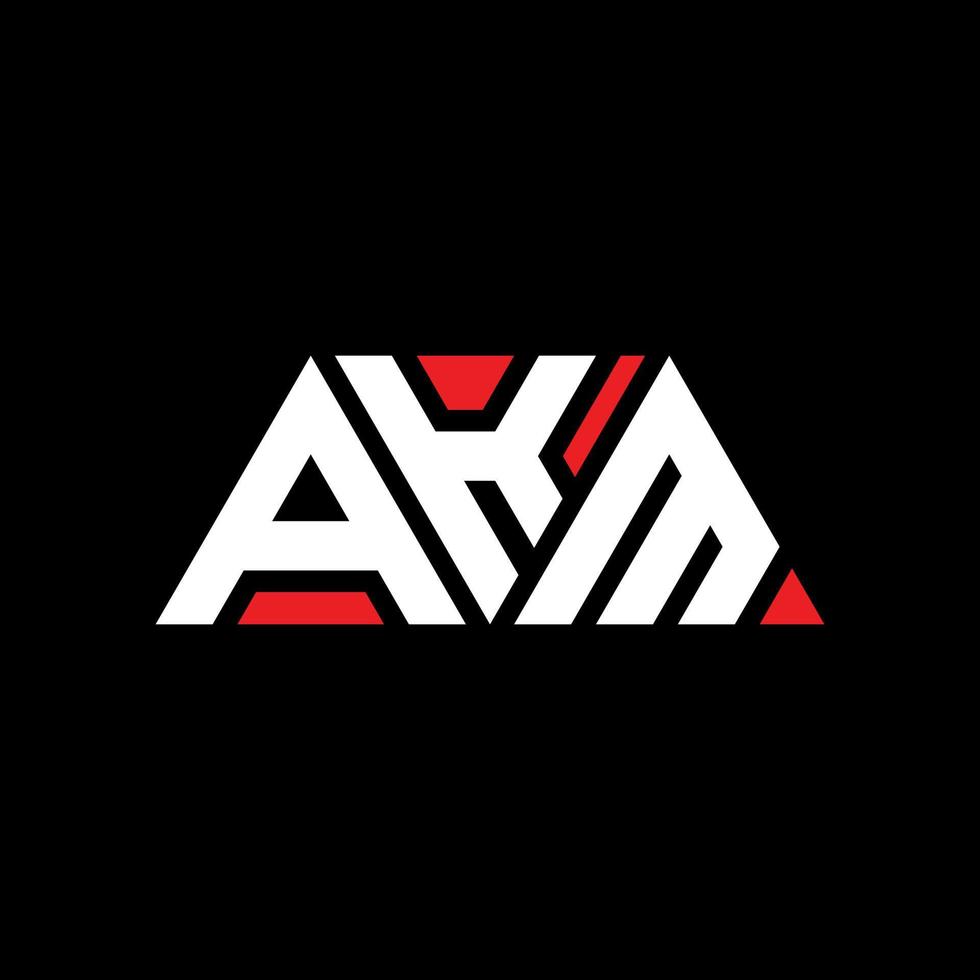 création de logo de lettre triangle akm avec forme de triangle. monogramme de conception de logo triangle akm. modèle de logo vectoriel triangle akm avec couleur rouge. logo triangulaire akm logo simple, élégant et luxueux. akm