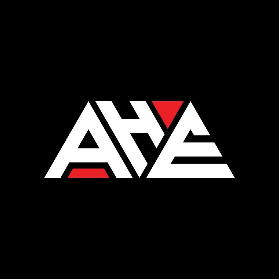 création de logo de lettre triangle ahe avec forme de triangle. ahe monogramme de conception de logo triangle. modèle de logo vectoriel triangle ahe avec couleur rouge. ahe logo triangulaire logo simple, élégant et luxueux. ah