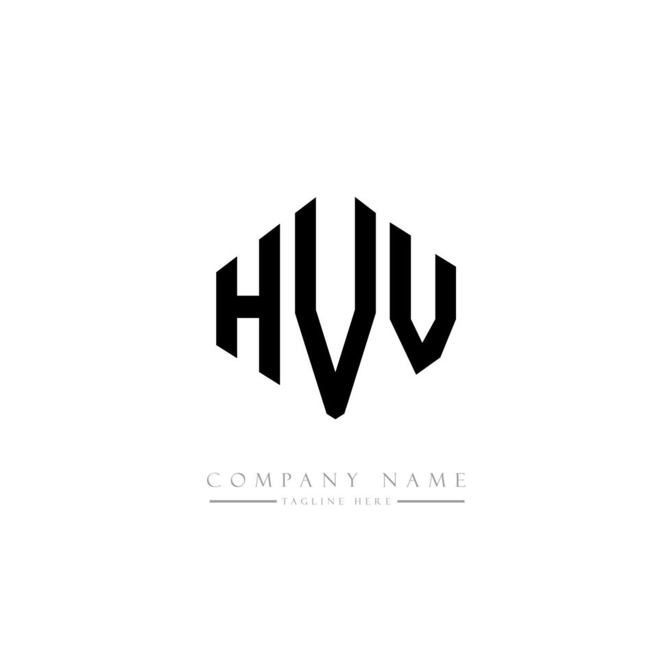 création de logo de lettre hvv avec forme de polygone. création de logo en forme de polygone et de cube hvv. modèle de logo vectoriel hvv hexagone couleurs blanches et noires. monogramme hvv, logo commercial et immobilier.